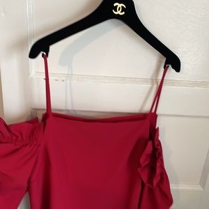 Design Lab red off the shoulder top